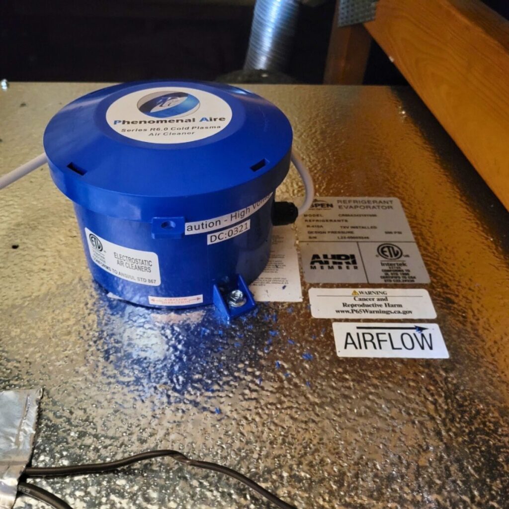 air cleaner installed